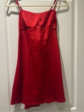 Urban Outfitters Red Satin Mini Slip Dress